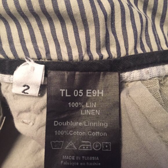 Linen High Waist Pleated Relax fit Tapered Ankle Pant sz 6-8 - Sage - Picture 8 of 13